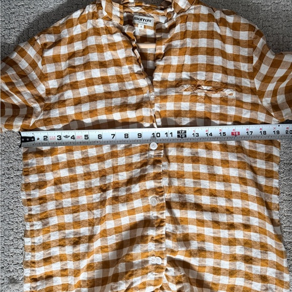 Morrow Soft Goods 100% Linen Esme Plaid Shirt and Shorts Set size Small - Picture 8 of 9